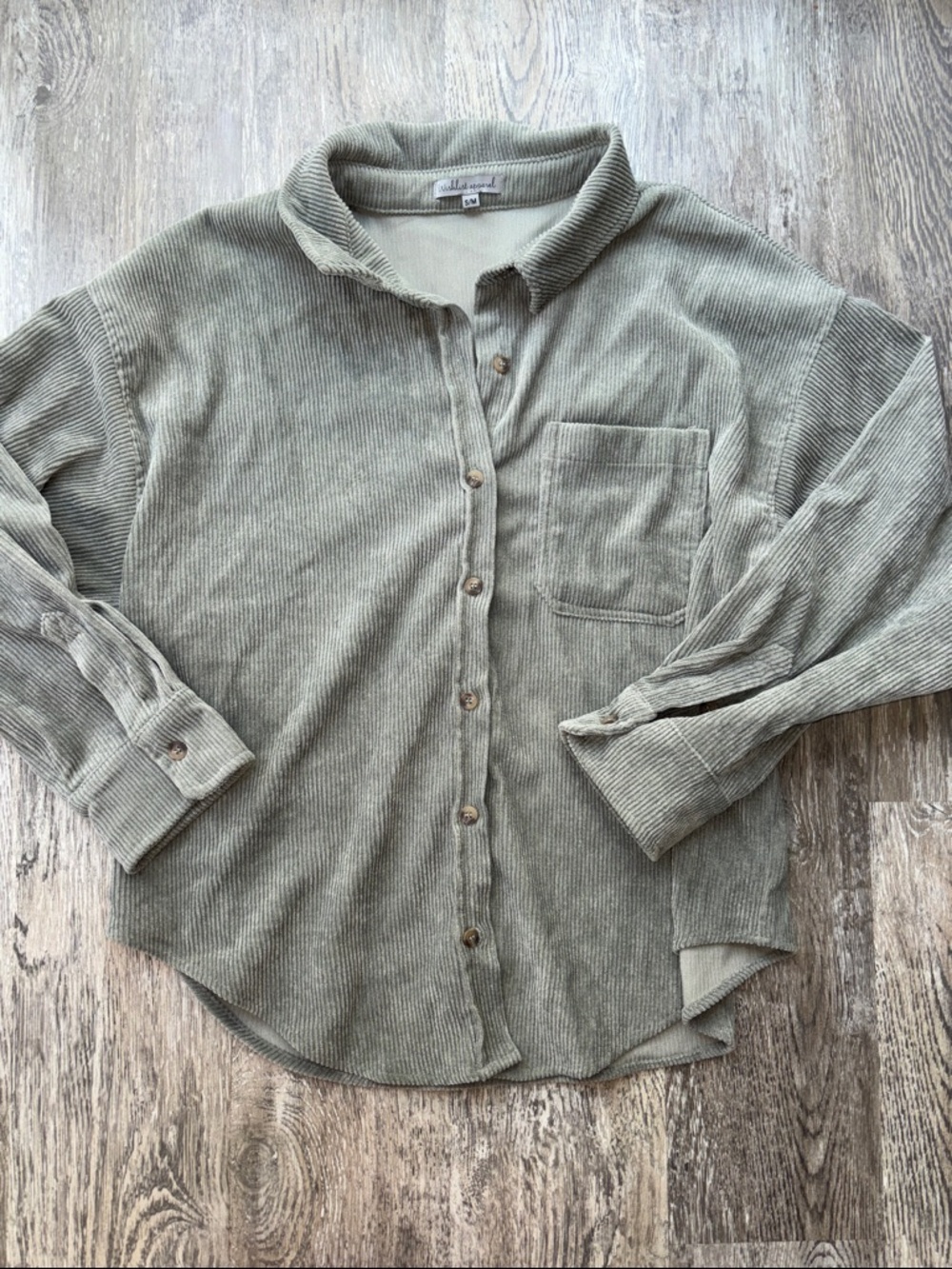 Wishlist Olive Green Corduroy Button-Down Shirt***